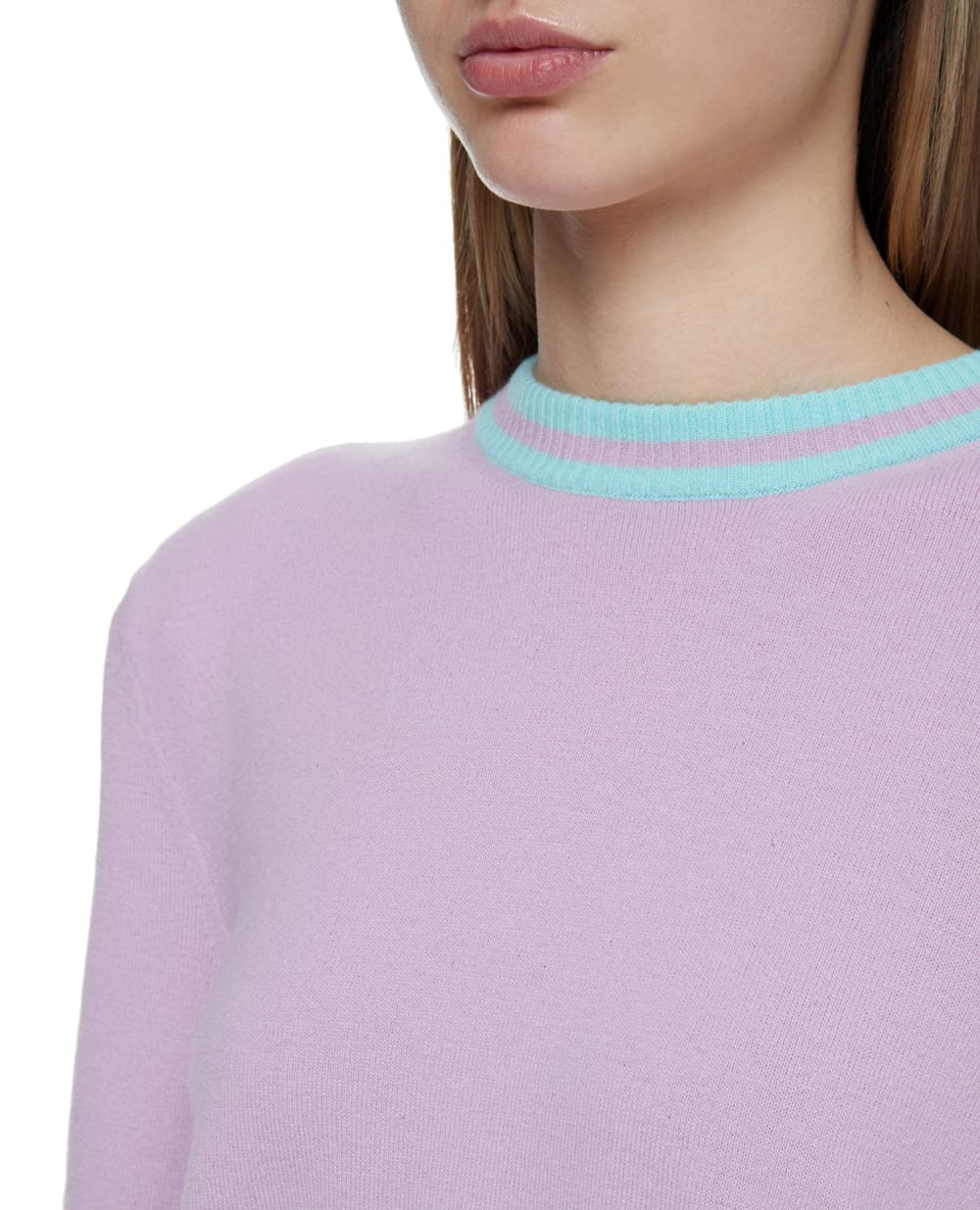 Шерстяной джемпер Balmain VF13120K240, сиреневый цвет • Купить в интернет-магазине Kameron