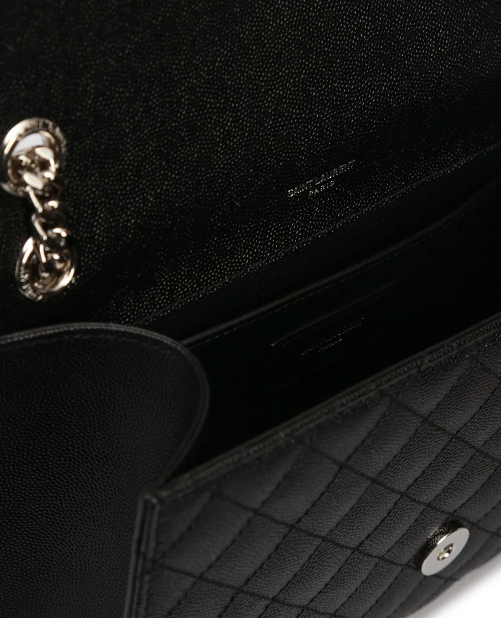 Кожаная сумка Envelope Medium Saint Laurent 600185-BOW92, черный цвет • Купить в интернет-магазине Kameron