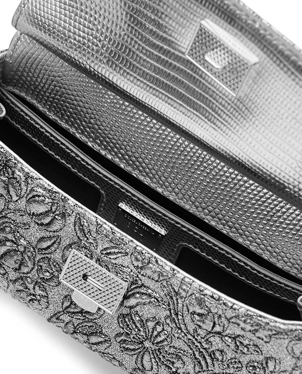 Сумка Sicily із парчі Dolce&Gabbana BB7116-BR817, срібний колір • Купити в інтернет-магазині Kameron