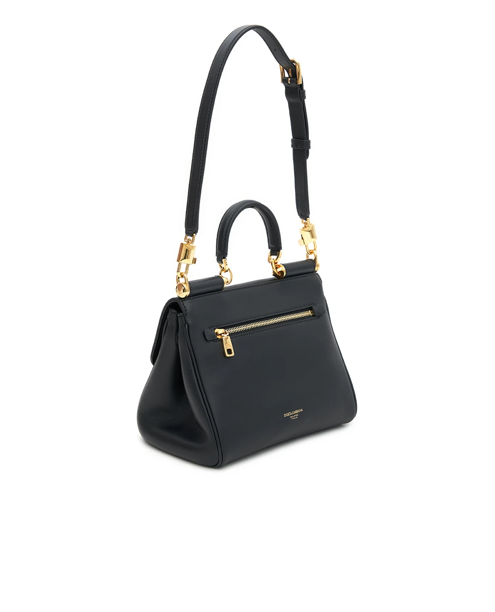 Шкіряна сумка My Sicily Dolce&Gabbana BB7781-B7321, чорний колір • Купити в інтернет-магазині Kameron