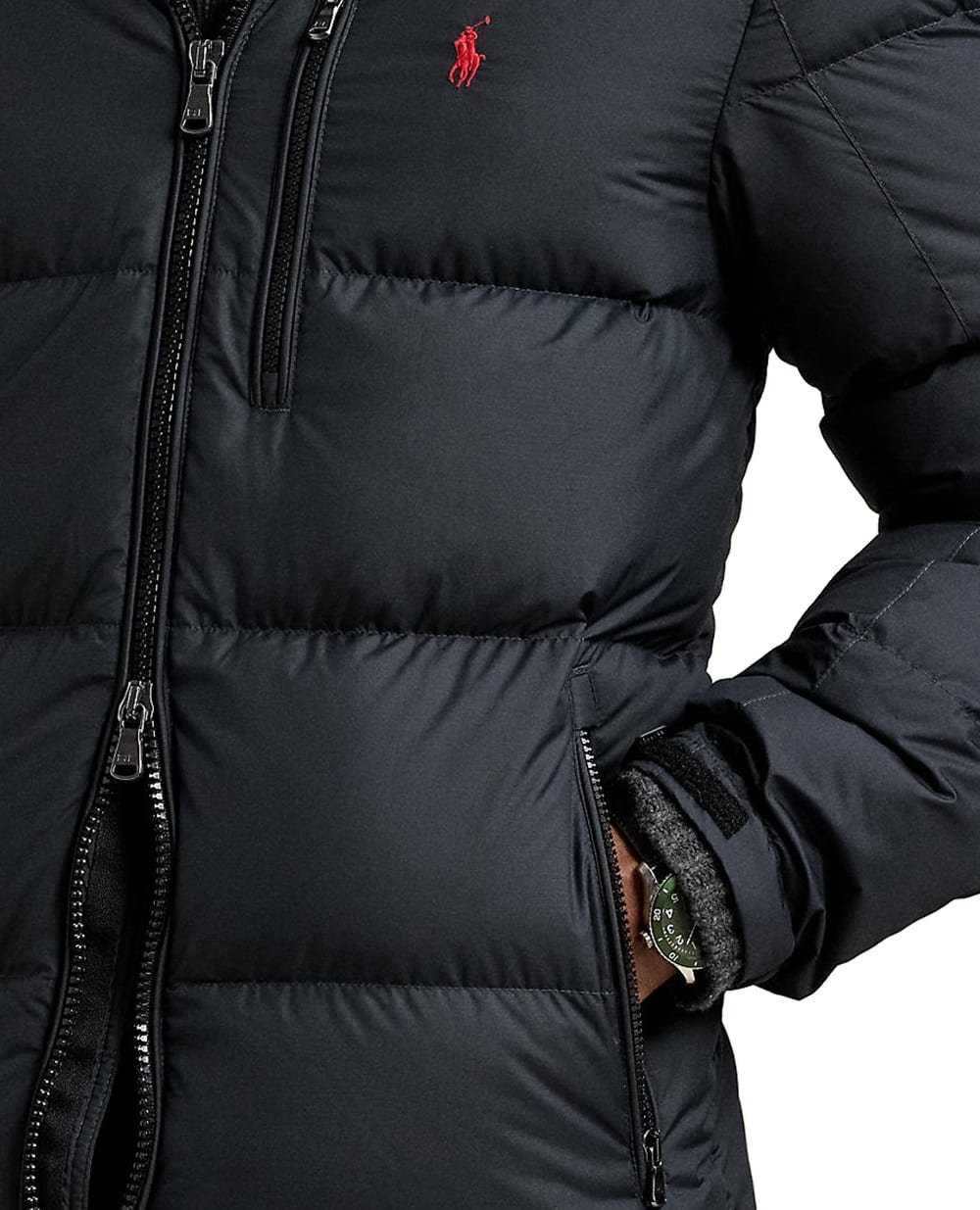 Куртка пуховик з капюшоном Gorham Down Polo Ralph Lauren 710968278001, чорний колір • Купити в інтернет-магазині Kameron