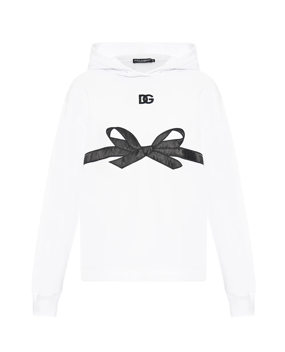 Худи с вышитым логотипом Dolce&Gabbana F9S94Z-GDC6D, белый цвет • Купить в интернет-магазине Kameron