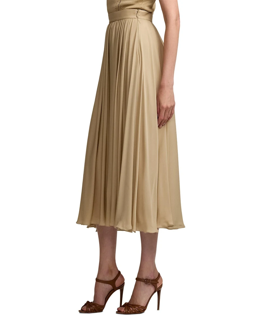 Шелковая юбка Ralph Lauren Collection 290966353001, бежевый цвет • Купить в интернет-магазине Kameron