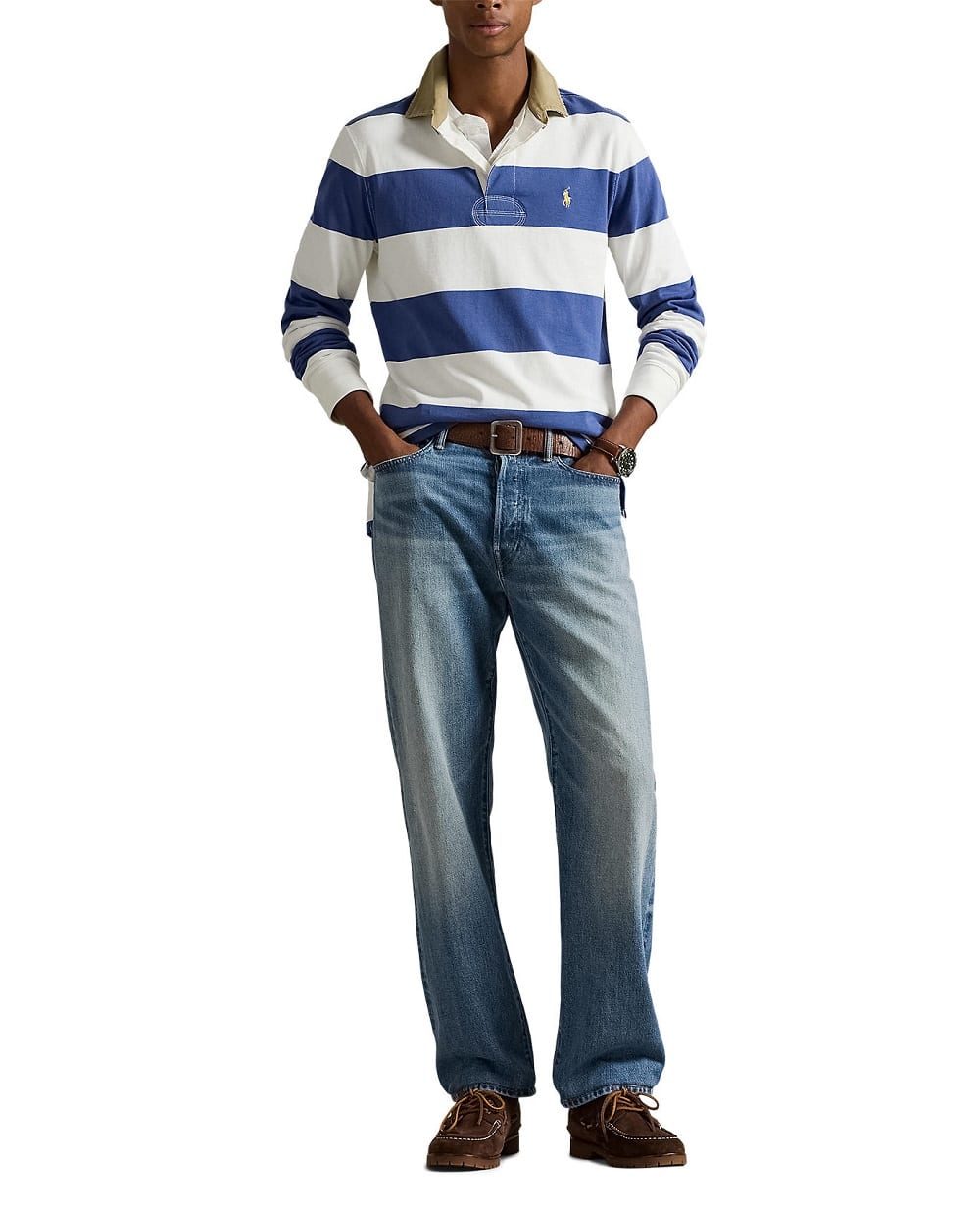 Поло с длинным рукавом Polo Ralph Lauren 710P05317002, синий цвет • Купить в интернет-магазине Kameron