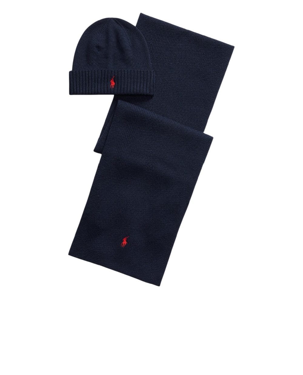 Комплект шапка и шарф из шерсти Polo Ralph Lauren 710951146001, синий цвет • Купить в интернет-магазине Kameron