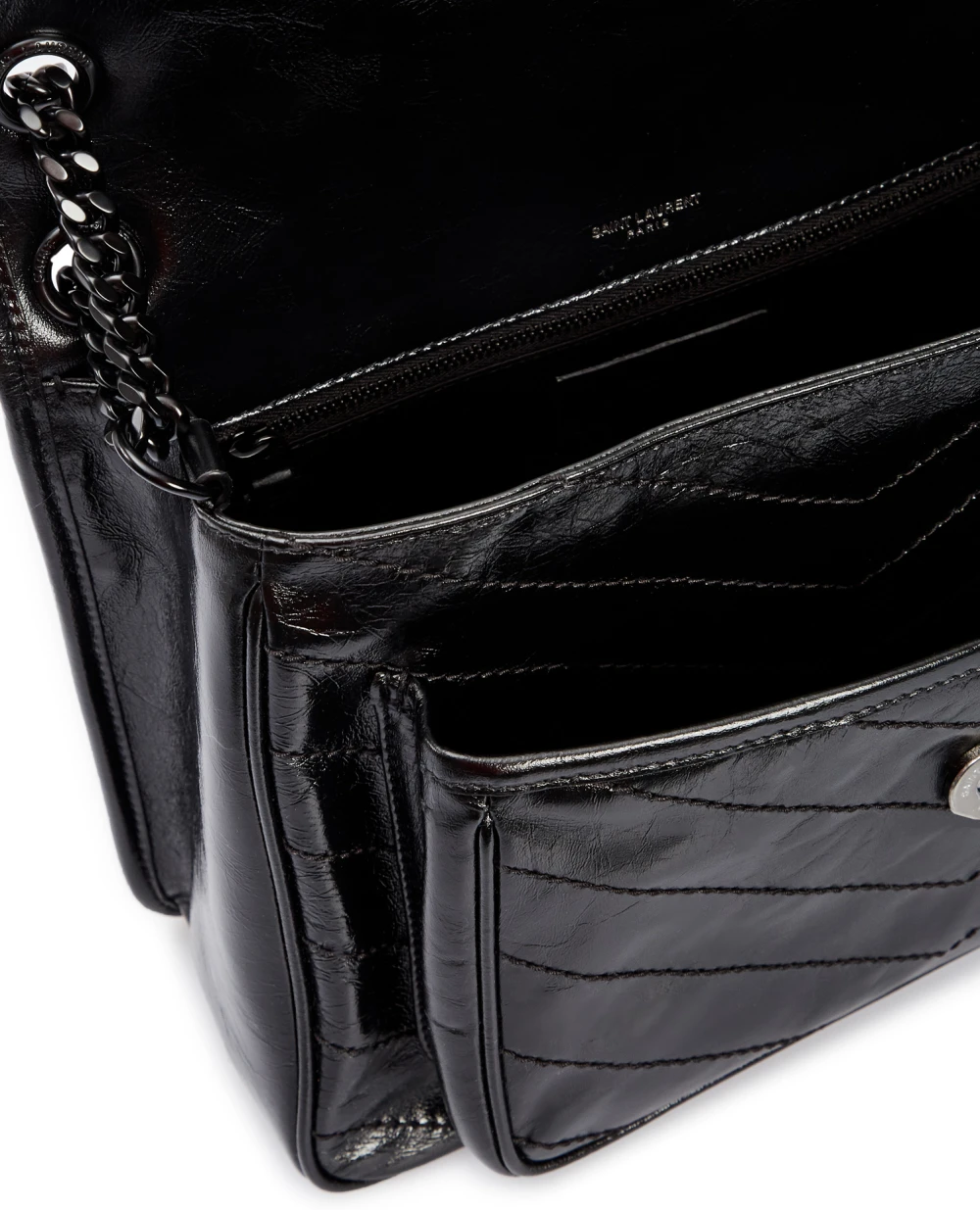 Кожаная сумка Niki Medium Saint Laurent 633184-0EN08, черный цвет • Купить в интернет-магазине Kameron