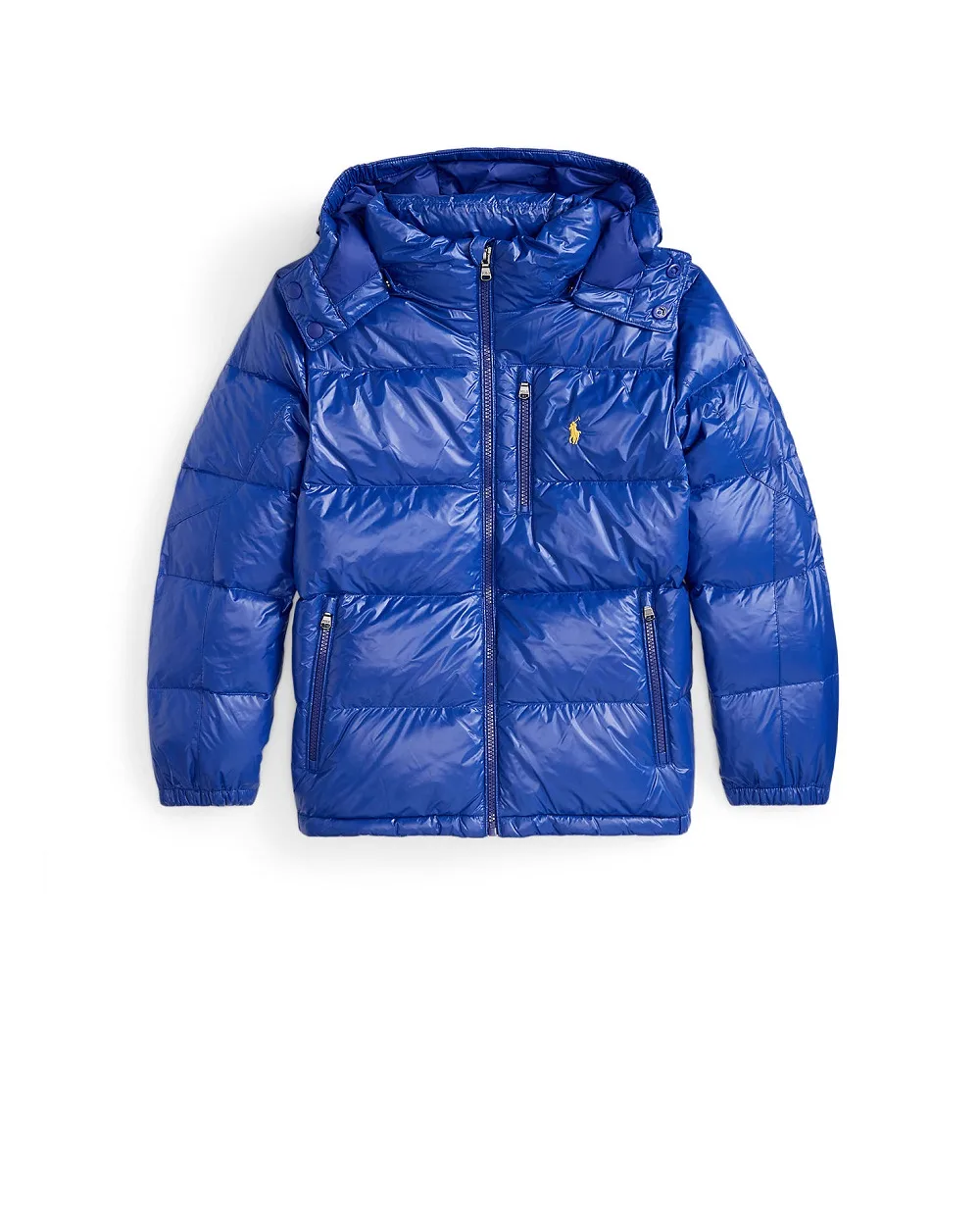 Детская глянцевая пуховая куртка Polo Ralph Lauren Kids 323978459003, синий цвет • Купить в интернет-магазине Kameron