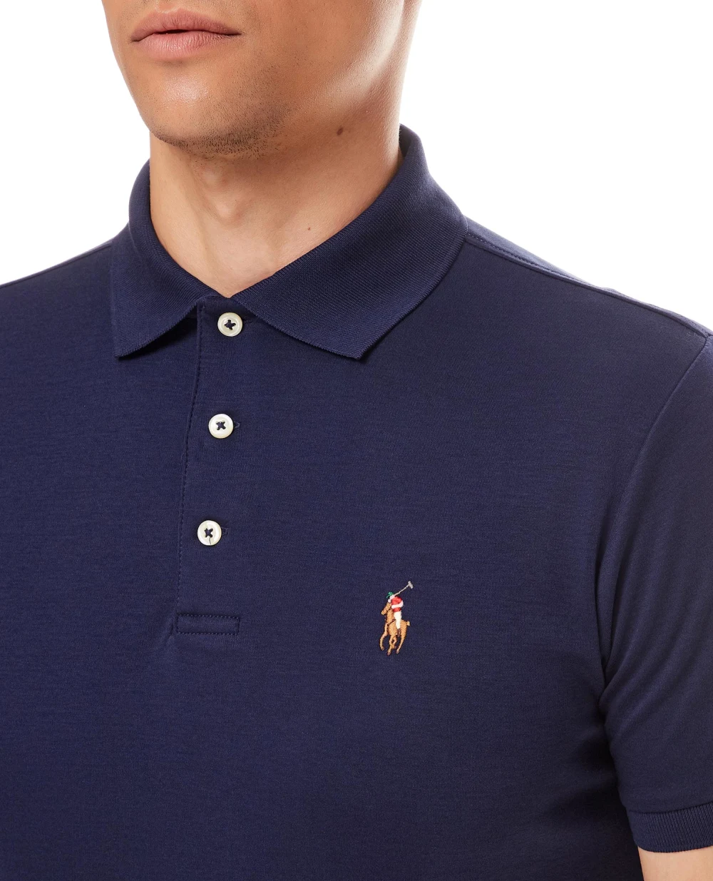 Поло Interlock Polo Ralph Lauren 710713130006, синий цвет • Купить в интернет-магазине Kameron