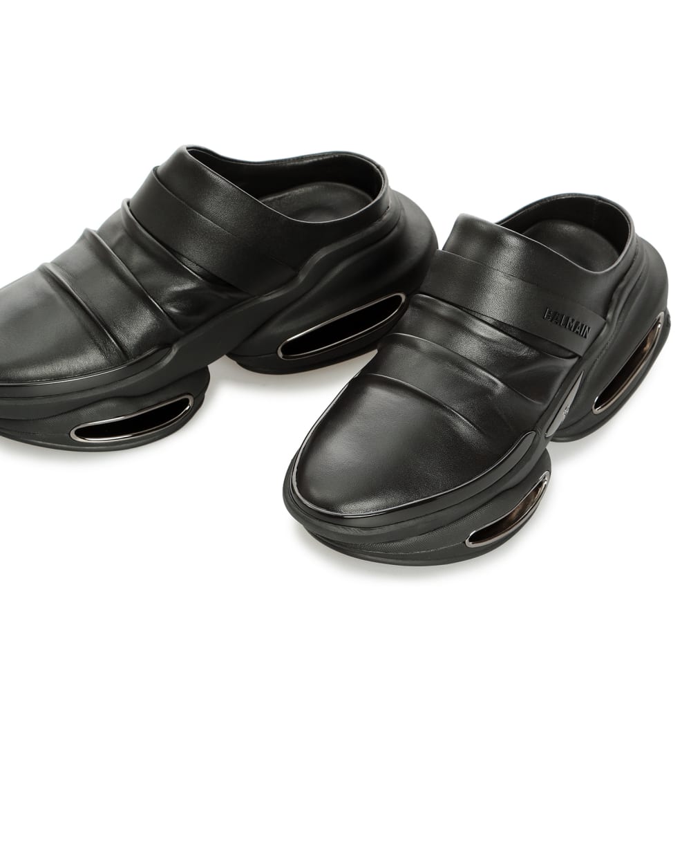 Кожаные мюли Balmain XN1VL686LDRL, черный цвет • Купить в интернет-магазине Kameron