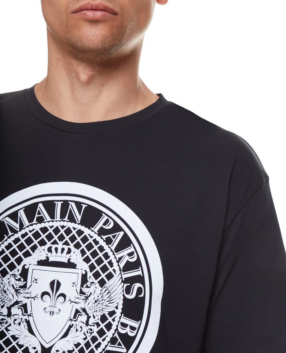 Футболка Balmain XH1EG000BB17, чорний колір • Купити в інтернет-магазині Kameron