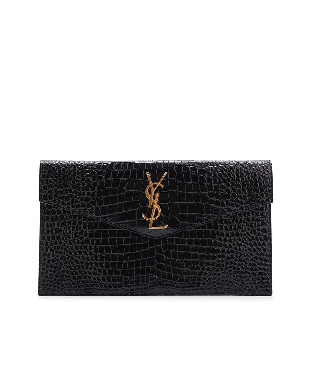 Шкіряний клатч Uptown Saint Laurent 565739-DND0J, чорний колір • Купити в інтернет-магазині Kameron