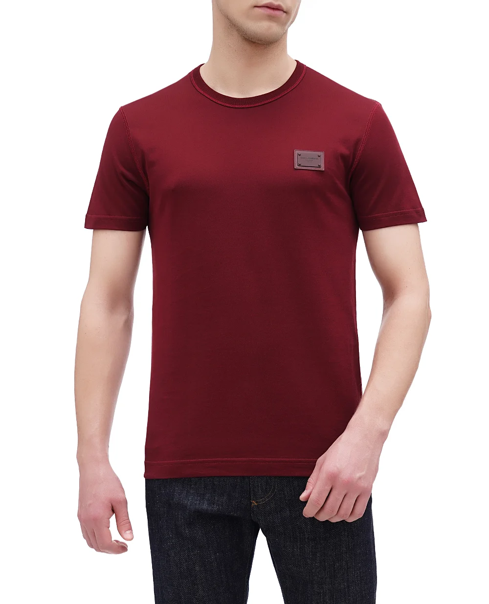 Футболка Dolce&Gabbana G8KJ9T-FU7EQ, бордовый цвет • Купить в интернет-магазине Kameron