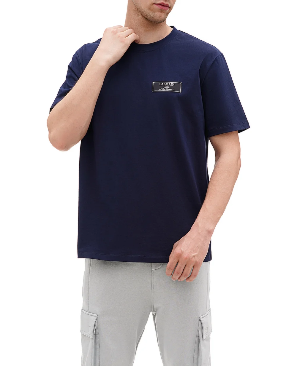 Футболка Balmain DH1EG000JB54, темно-синий цвет • Купить в интернет-магазине Kameron