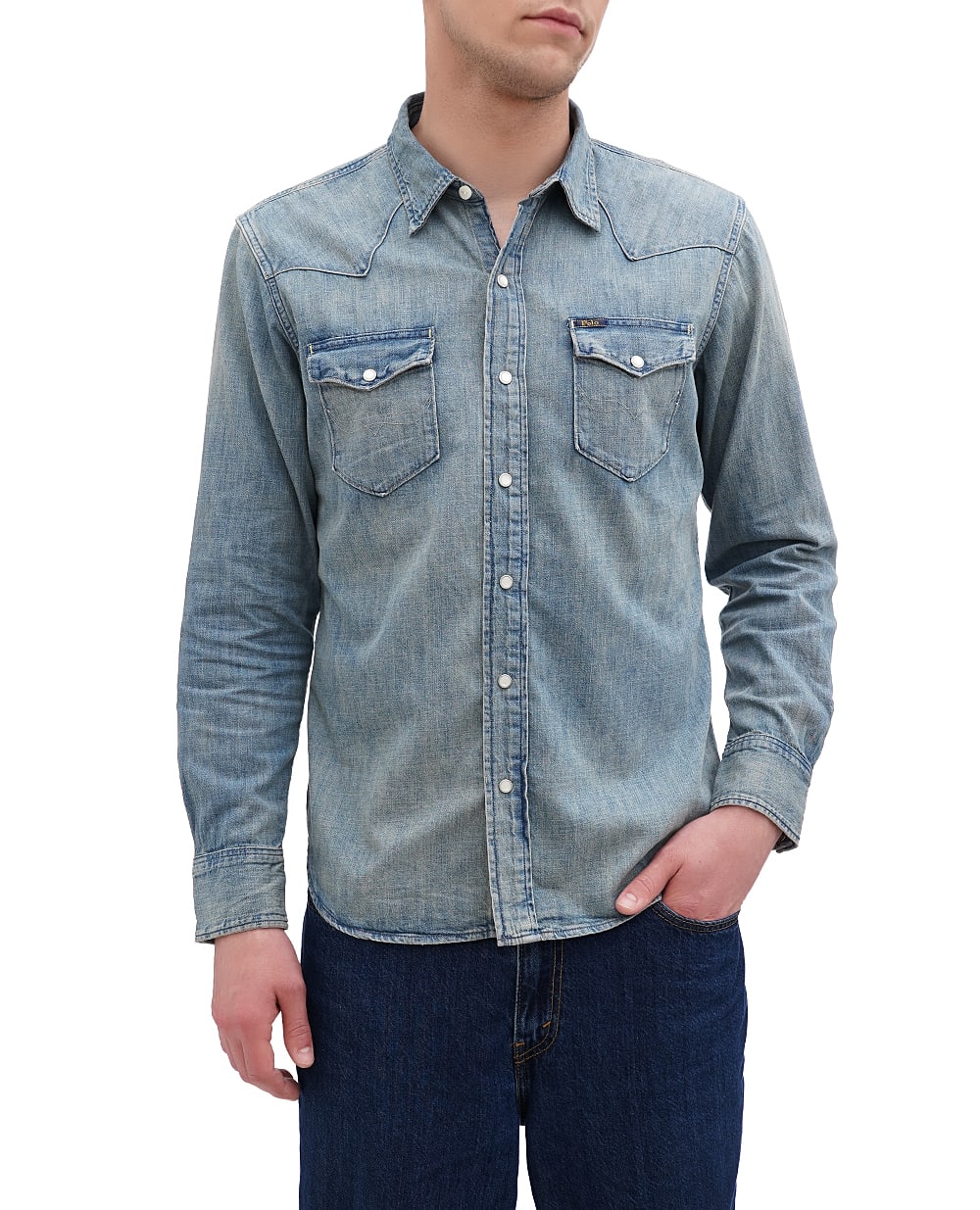 Рубашка Polo Ralph Lauren 710703936001, синий цвет • Купить в интернет-магазине Kameron