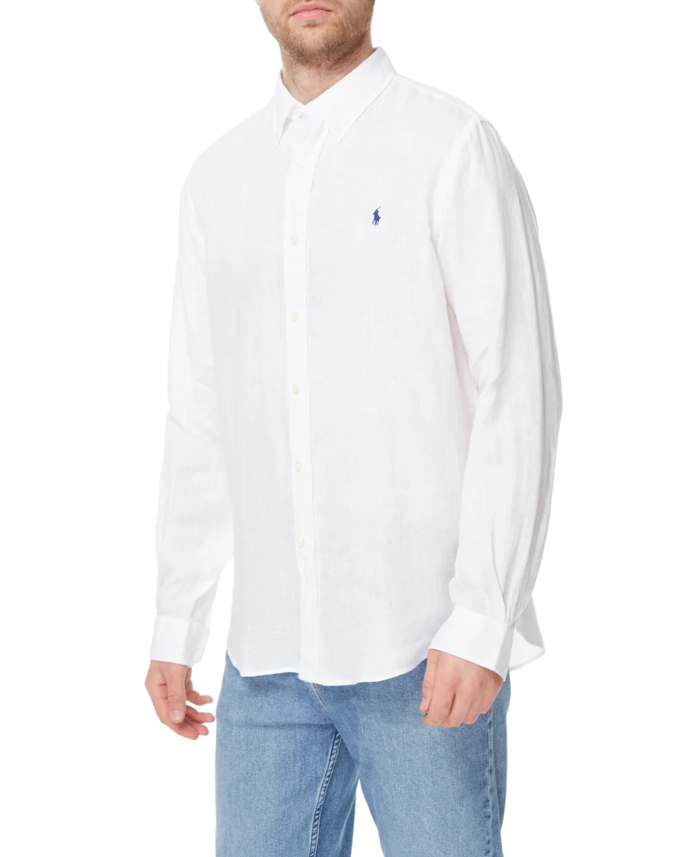 Льняная рубашка Polo Ralph Lauren 710794141005, белый цвет • Купить в интернет-магазине Kameron