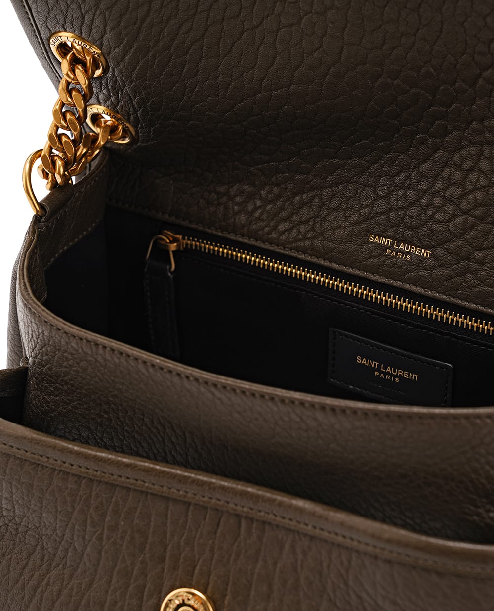 Шкіряна сумка Niki Medium Saint Laurent 633178-AACYT, оливковий колір • Купити в інтернет-магазині Kameron