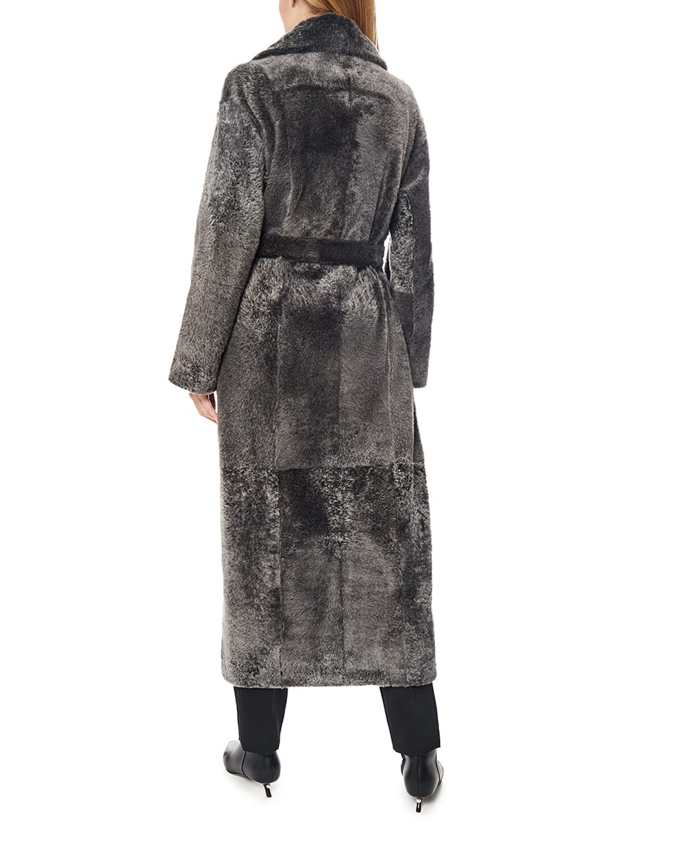 Шуба двобортна з овчини Yves Salomon 25WYM64230MELA, сірий колір • Купити в інтернет-магазині Kameron