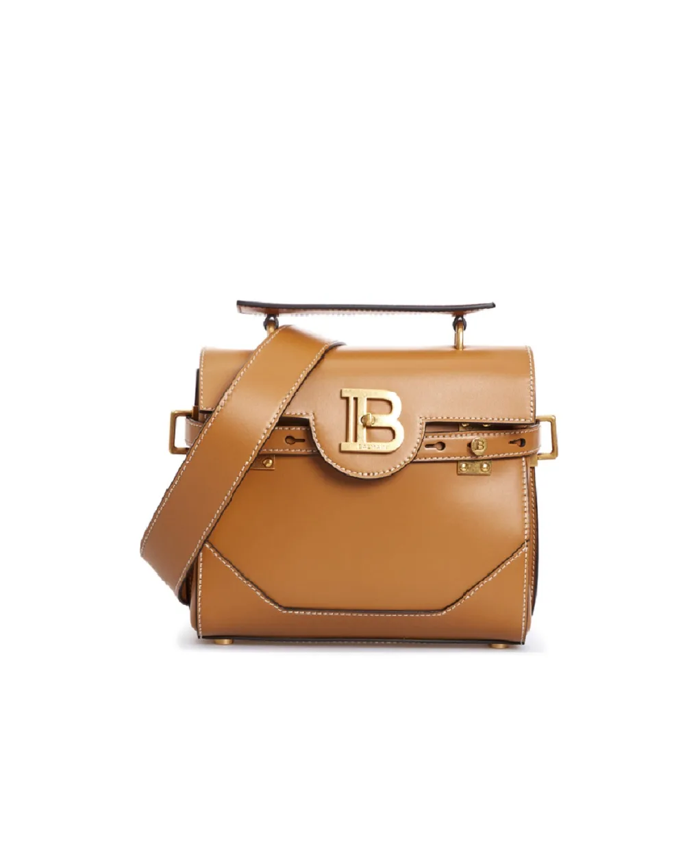 Шкіряна сумка B-Buzz 23 Balmain BN0DB526LAVE, коричневий колір • Купити в інтернет-магазині Kameron