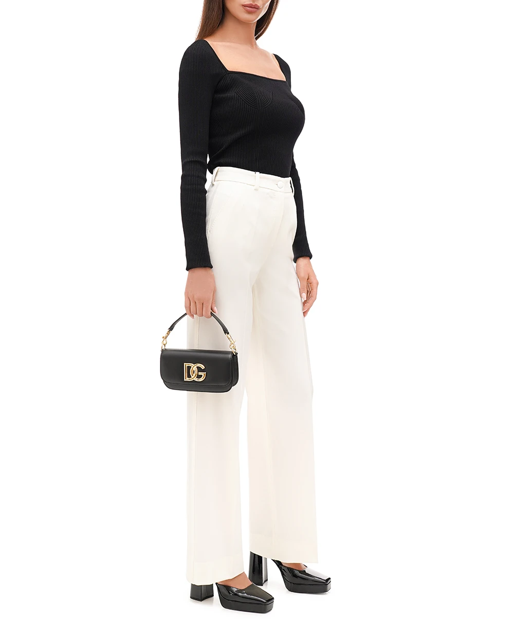 Кожаная сумка 3.5  Crossbody Dolce&Gabbana BB7603-AW576, черный цвет • Купить в интернет-магазине Kameron