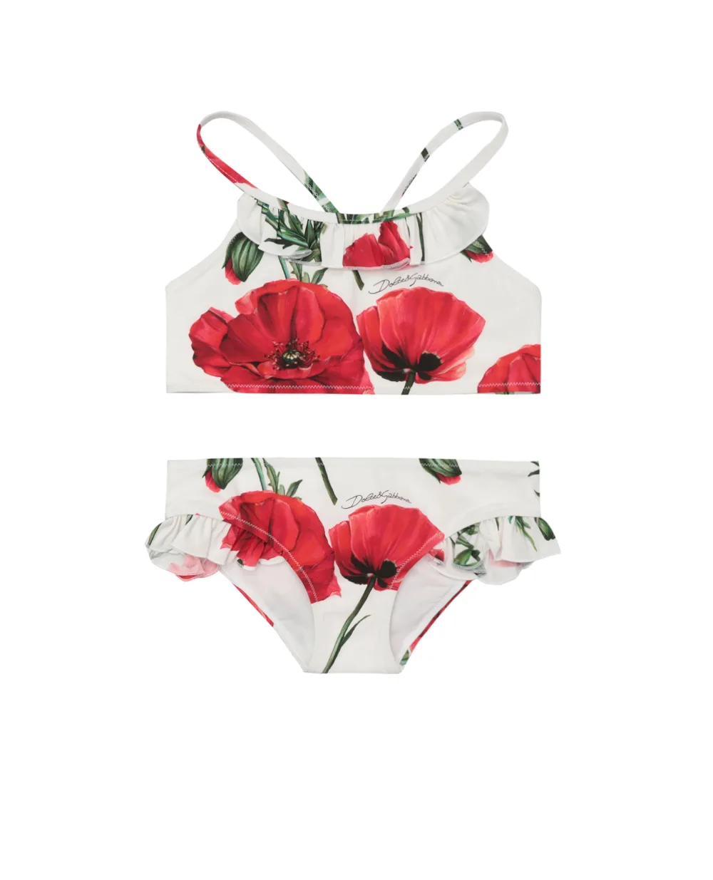 Детский купальник Dolce&Gabbana Kids L5J833-FSG5U-S, белый цвет • Купить в интернет-магазине Kameron
