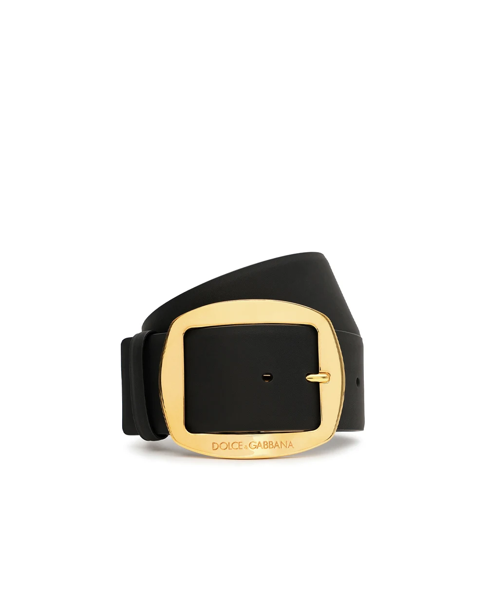 Ремень из телячьей кожи Dolce&Gabbana BE4608-AW844, черный цвет • Купить в интернет-магазине Kameron