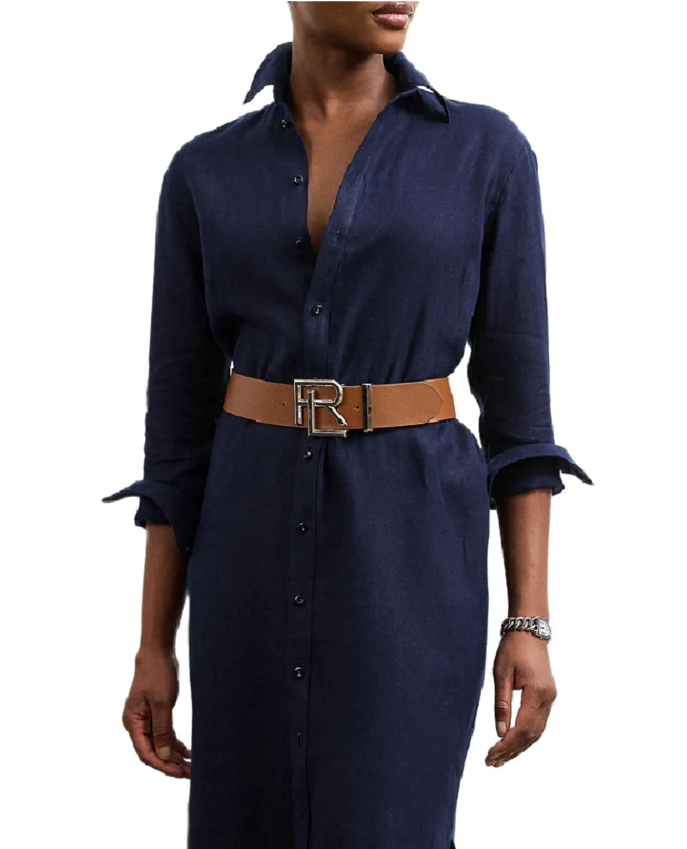 Льняное платье Ralph Lauren Collection 290955061001, темно-синий цвет • Купить в интернет-магазине Kameron