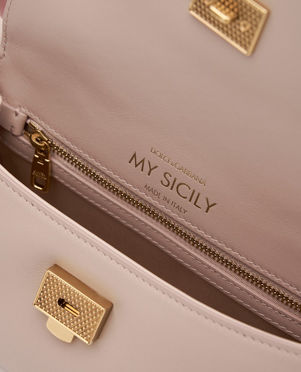 Сумка My Sicily Small з телячої шкіри Dolce&Gabbana BB7864-B7321, бежевий колір • Купити в інтернет-магазині Kameron
