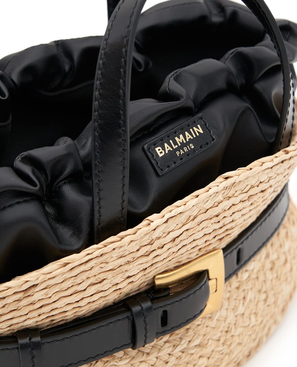 Сумка Shuffle Mini из рафии Balmain FN1DP017TRBO, коричневый цвет • Купить в интернет-магазине Kameron