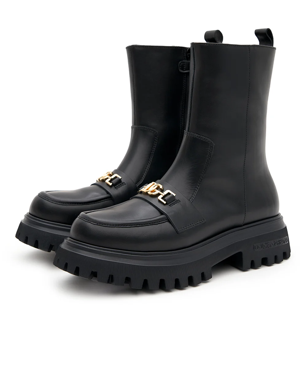Дитячі шкіряні черевики Dolce&Gabbana D11328-AO227-M, чорний колір • Купити в інтернет-магазині Kameron