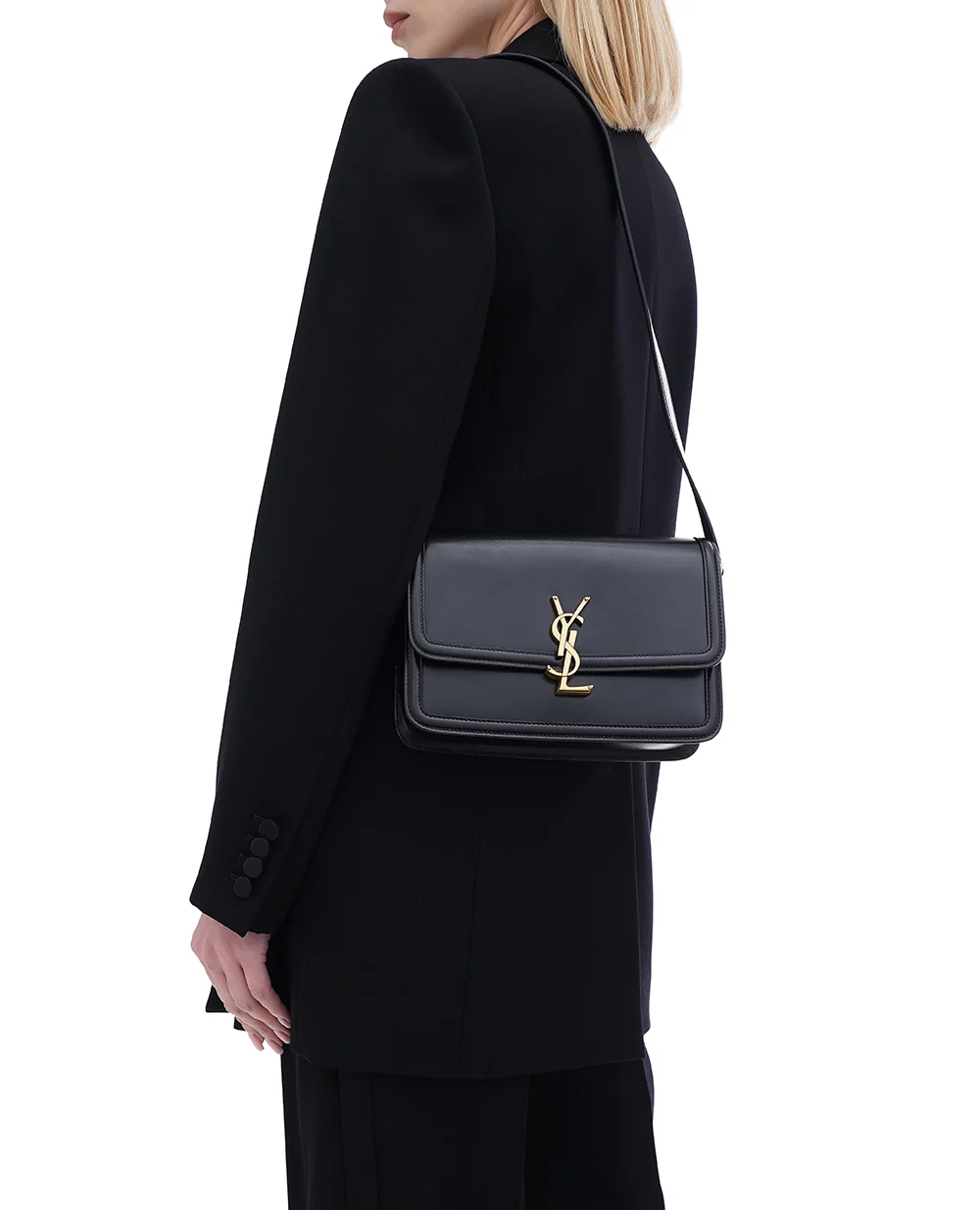 Кожаная сумка Solferino Medium Saint Laurent 634305-0SX0W, черный цвет • Купить в интернет-магазине Kameron