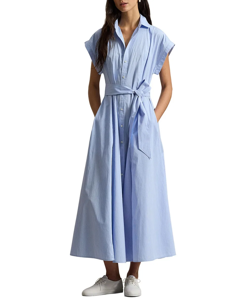 Сукня-сорочка в смужку Polo Ralph Lauren 211A96363001, блакитний колір • Купити в інтернет-магазині Kameron