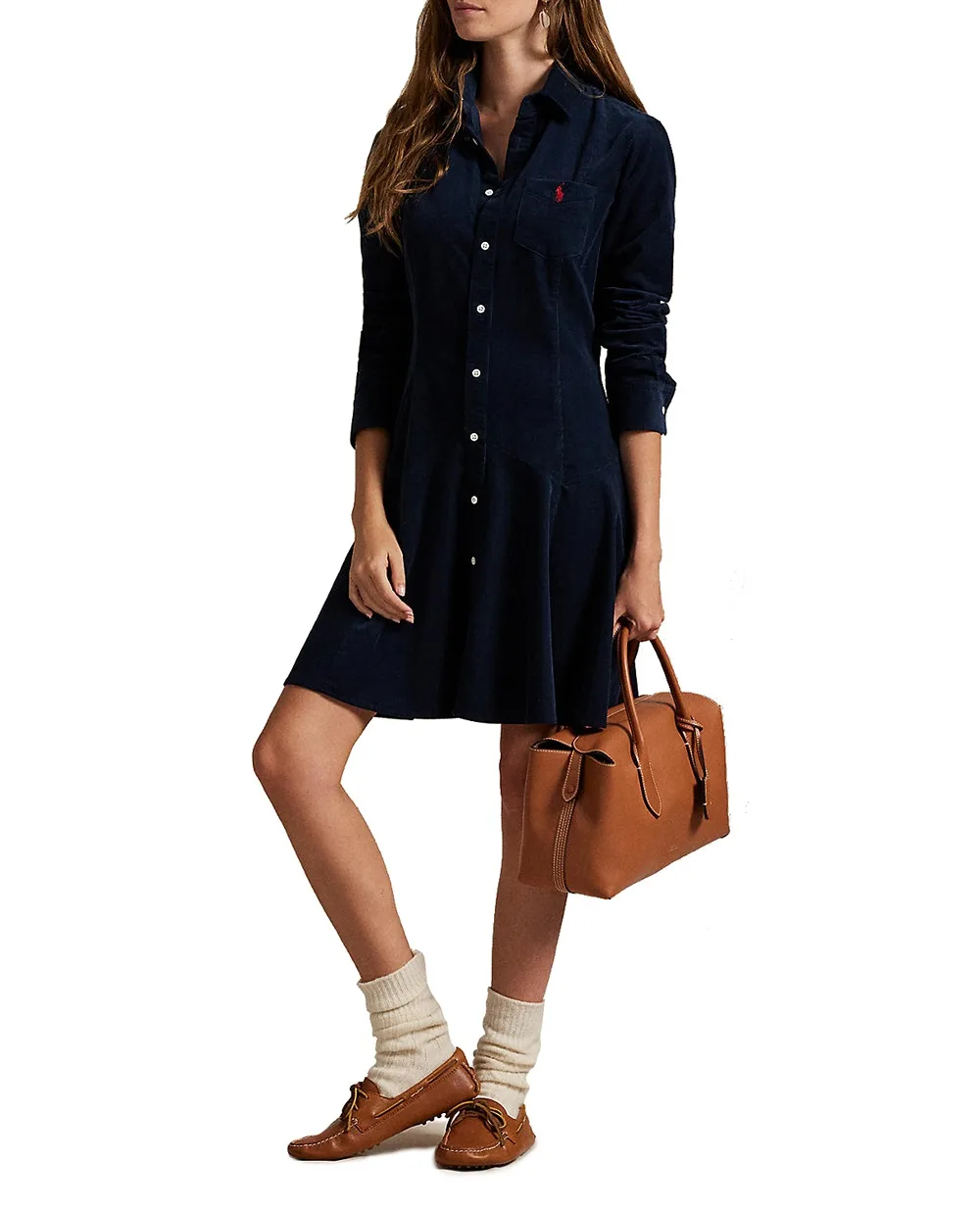 Сукня-сорочка вельветова Polo Ralph Lauren 211972069004, синій колір • Купити в інтернет-магазині Kameron