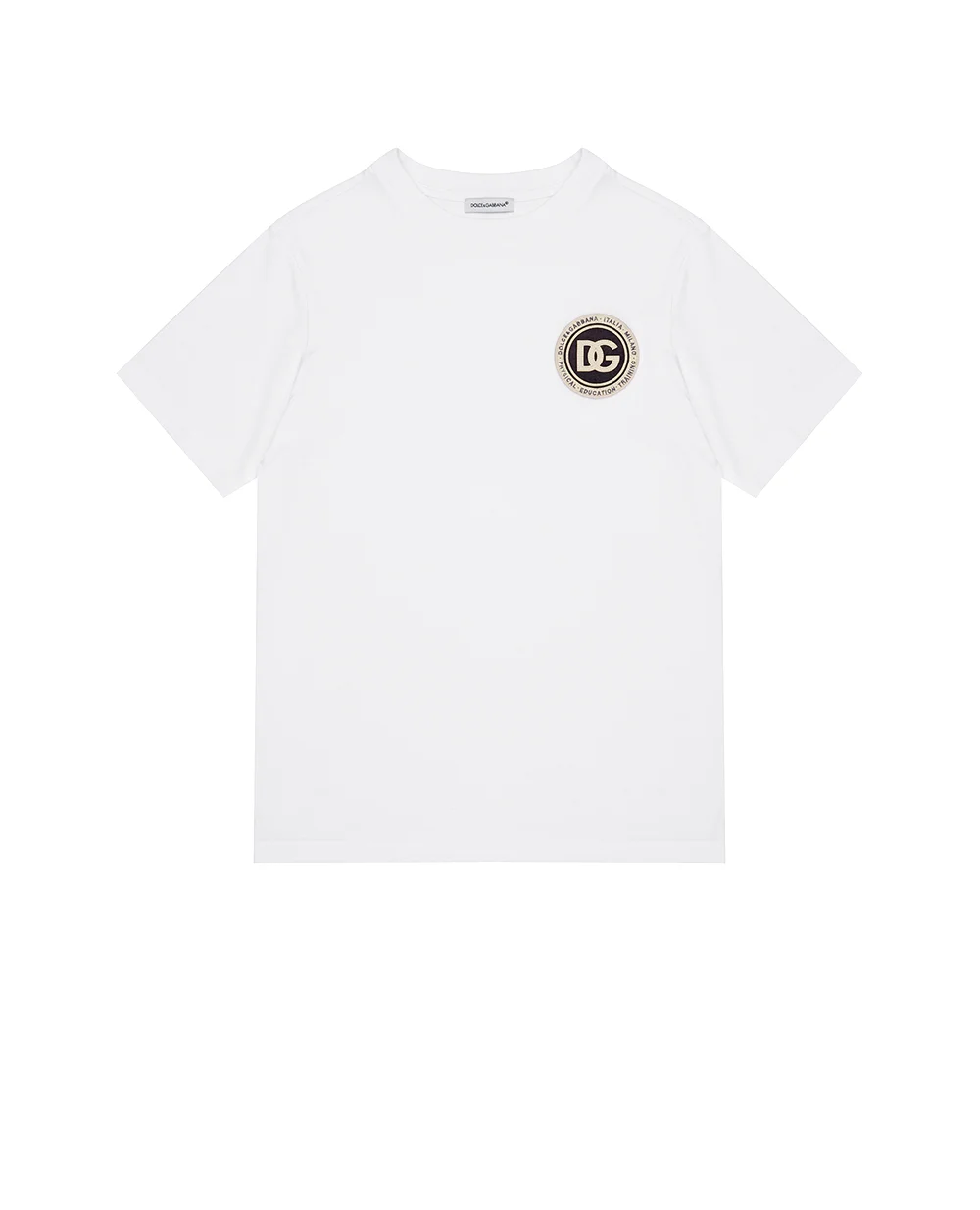 Дитяча футболка з аплікацією Dolce&Gabbana Kids L4JTHU-G7P1P-B, білий колір • Купити в інтернет-магазині Kameron