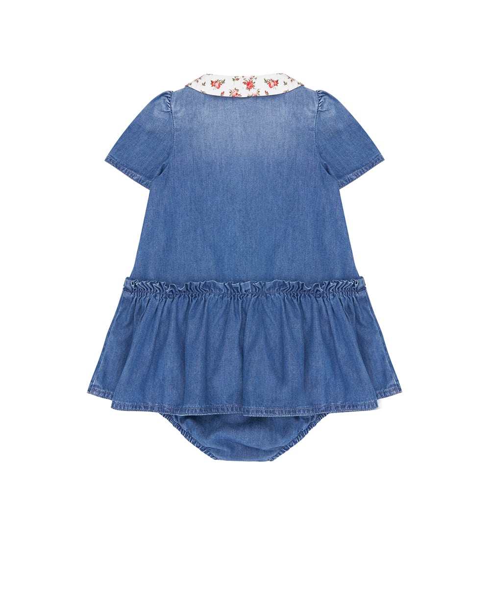 Дитяча джинсова сукня з вишивкою логотипу Dolce&Gabbana Kids L24DO6-LDD72, синій колір • Купити в інтернет-магазині Kameron