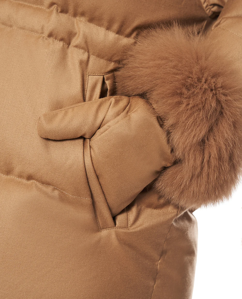 Куртка из шерсти и шелка с мехом лисы Yves Salomon 26WYC01978WO2W, бежевый цвет • Купить в интернет-магазине Kameron