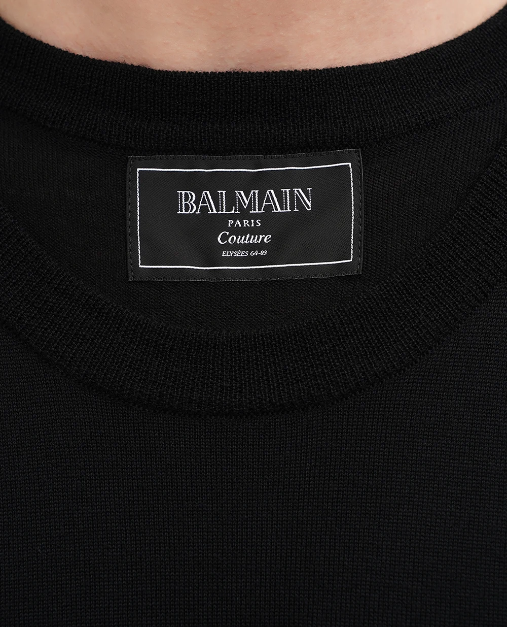 Футболка Balmain EH1AL027KH92, чорний колір • Купити в інтернет-магазині Kameron