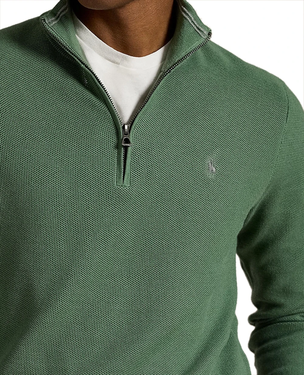 Джемпер на блискавці Polo Ralph Lauren 710932304522, зелений колір • Купити в інтернет-магазині Kameron