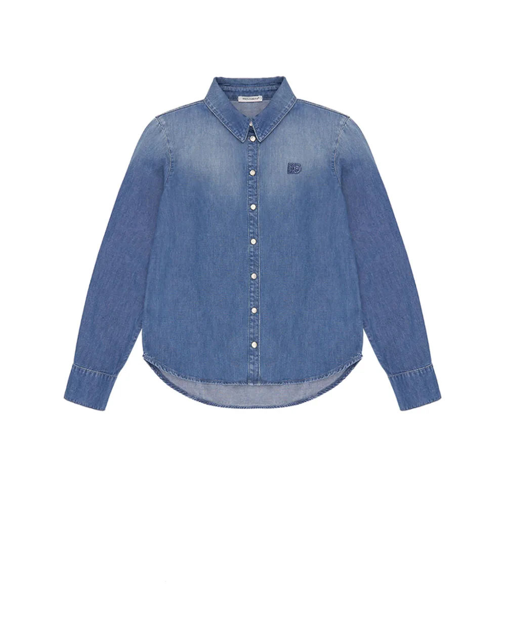Дитяча джинсова сорочка Dolce&Gabbana Kids L56S66-LDD84-B, синій колір • Купити в інтернет-магазині Kameron