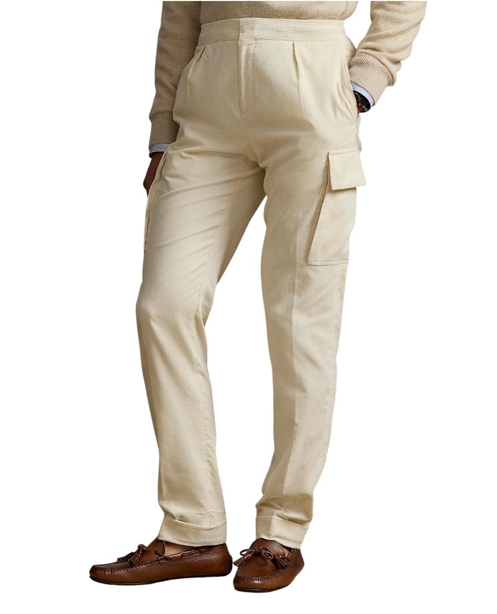 Вельветовые брюки-карго Ralph Lauren Purple Label 798P06860002, кремовый цвет • Купить в интернет-магазине Kameron