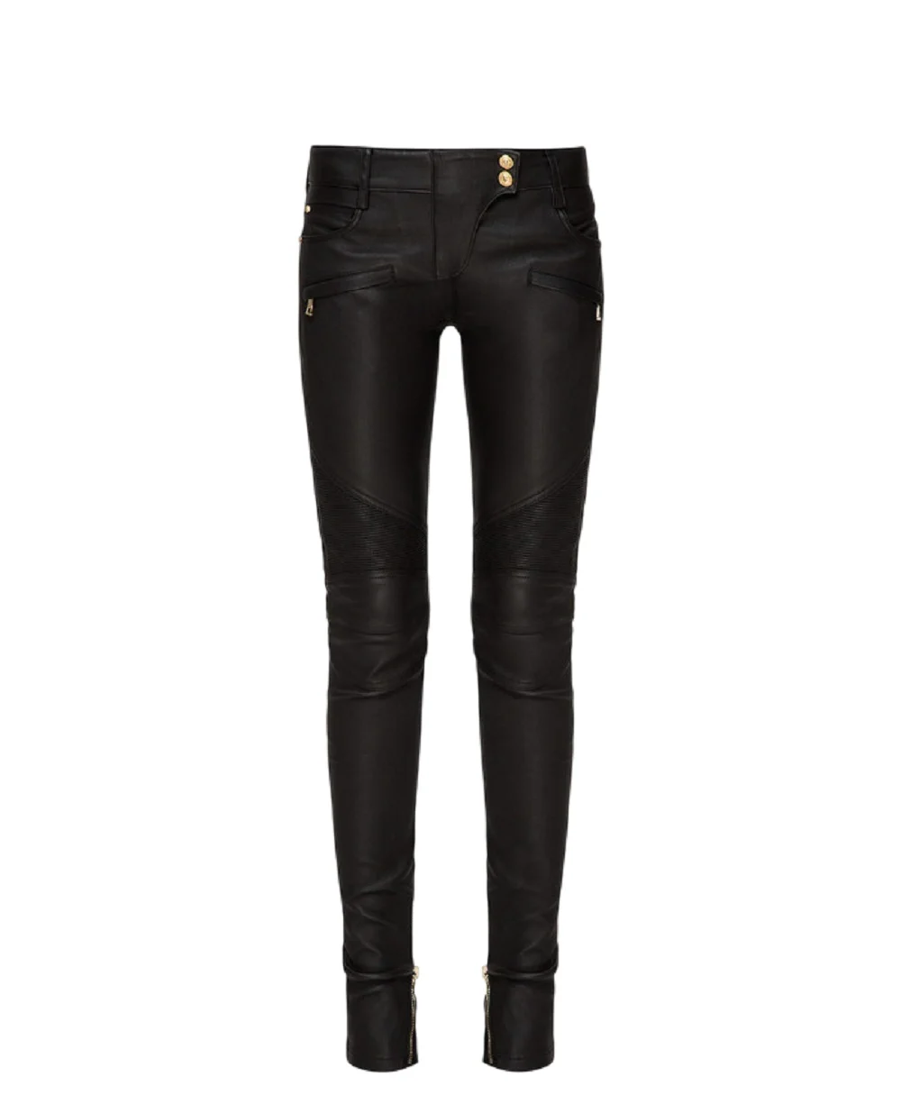 Шкіряні штани Balmain RF1995997142P, чорний колір • Купити в інтернет-магазині Kameron