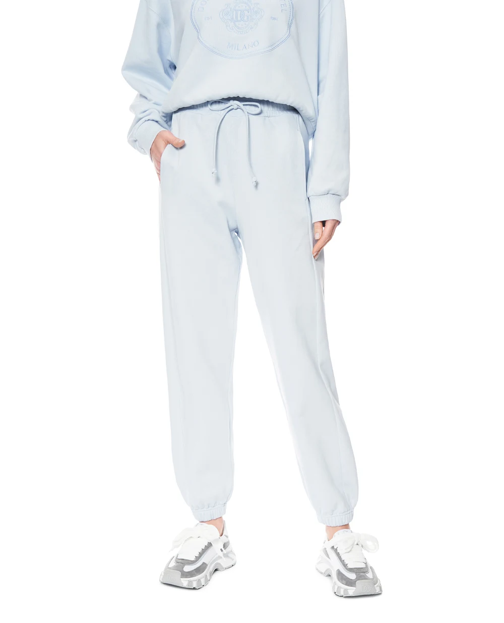 Спортивні штани з вишивкою (костюм) Dolce&Gabbana FTDIDZ-GDDMP, блакитний колір • Купити в інтернет-магазині Kameron