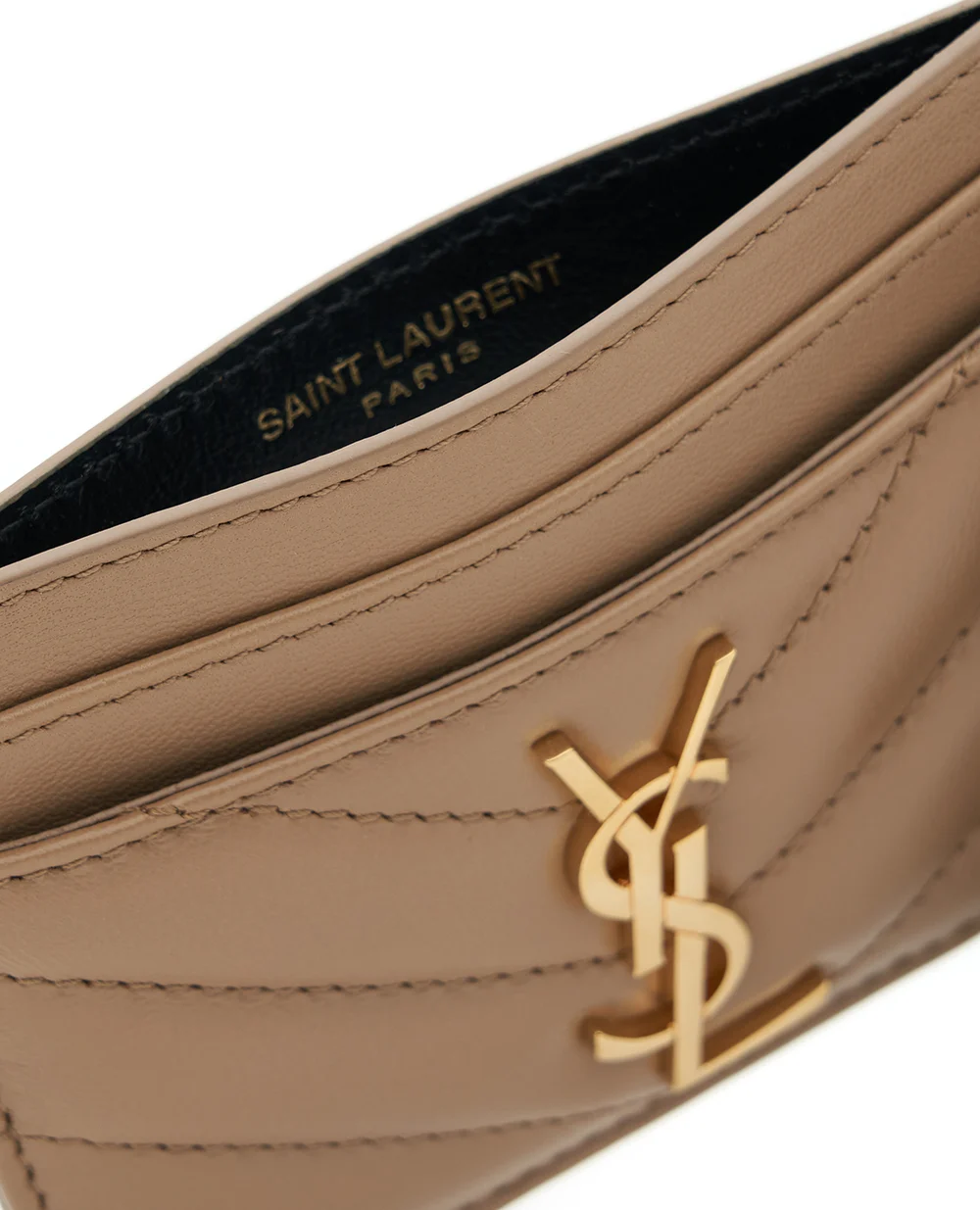 Визитница Saint Laurent 423291-AAA44, бежевый цвет • Купить в интернет-магазине Kameron