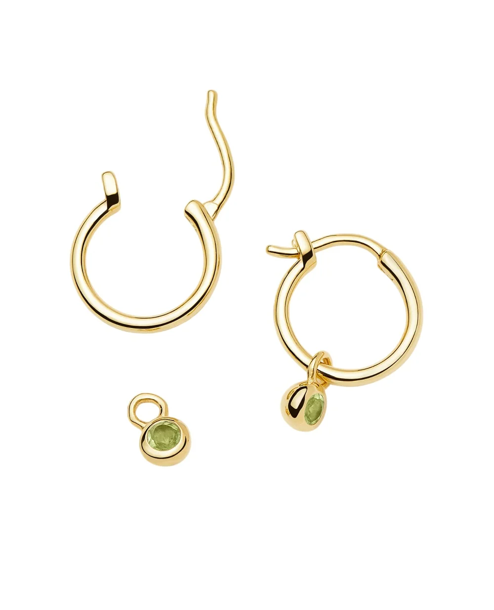 Сережки-кільця з мініатюрними підвісками Missoma BSH-G-E2-PD, золотий колір • Купити в інтернет-магазині Kameron