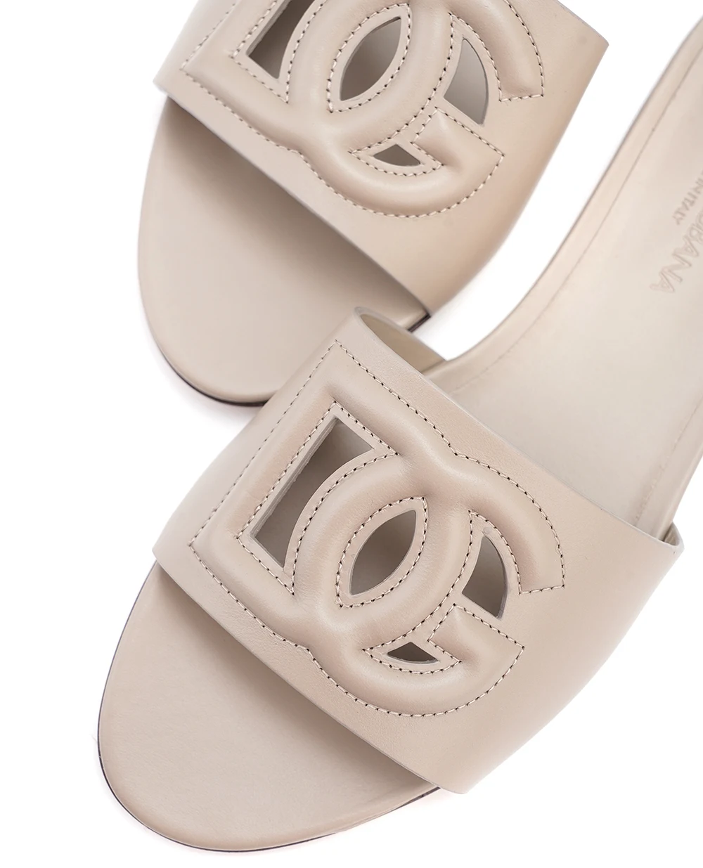 Кожаные мюли Dolce&Gabbana CQ0436-AY329, бежевый цвет • Купить в интернет-магазине Kameron