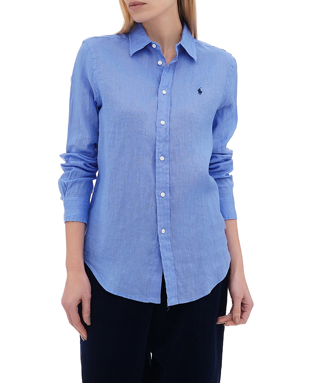 Льняная рубашка Polo Ralph Lauren 211970730006, синий цвет • Купить в интернет-магазине Kameron