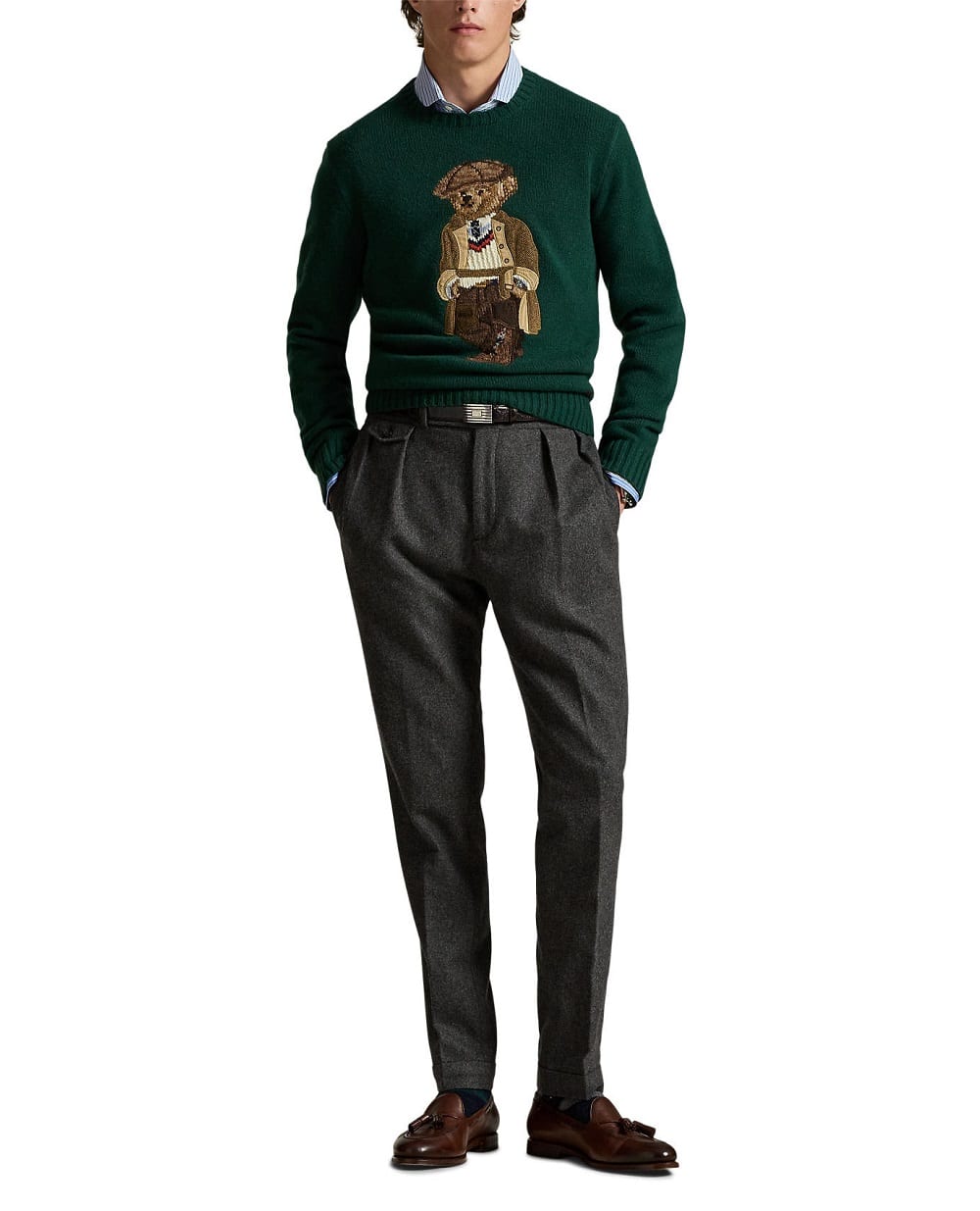 Свитер Polo Bear из шерсти Polo Ralph Lauren 710978308001, зеленый цвет • Купить в интернет-магазине Kameron