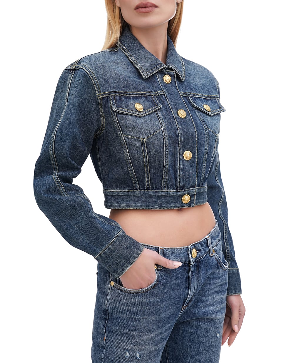 Джинсовая куртка Balmain EF1TC180DF65, синий цвет • Купить в интернет-магазине Kameron