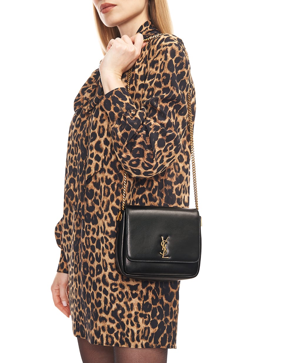 Сумка Kate Supple з телячої шкіри Saint Laurent 851557-1EL0W, чорний колір • Купити в інтернет-магазині Kameron