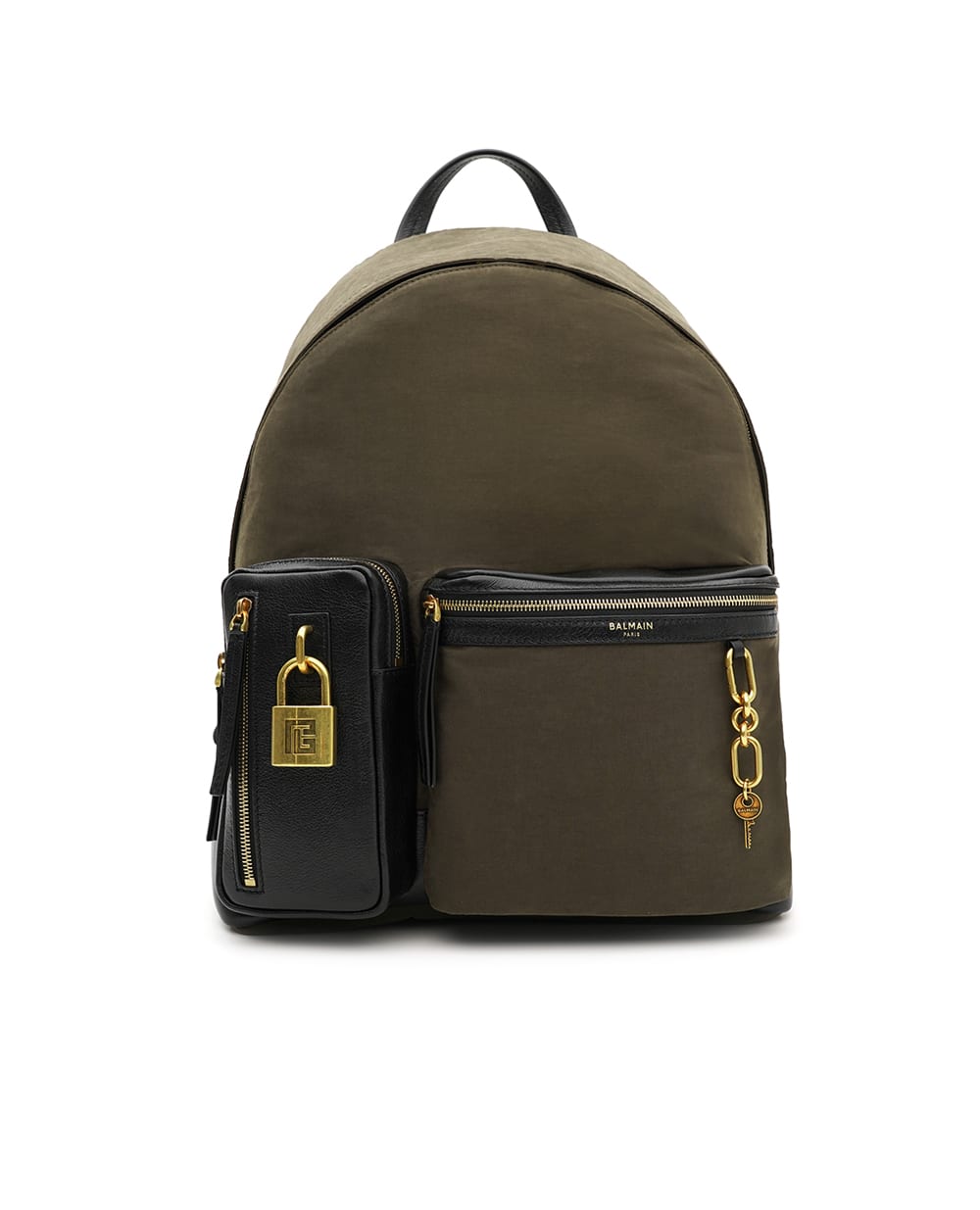 Рюкзак Pulse з телячої шкіри та нейлону Balmain GM1GE276TNRO, хакі колір • Купити в інтернет-магазині Kameron