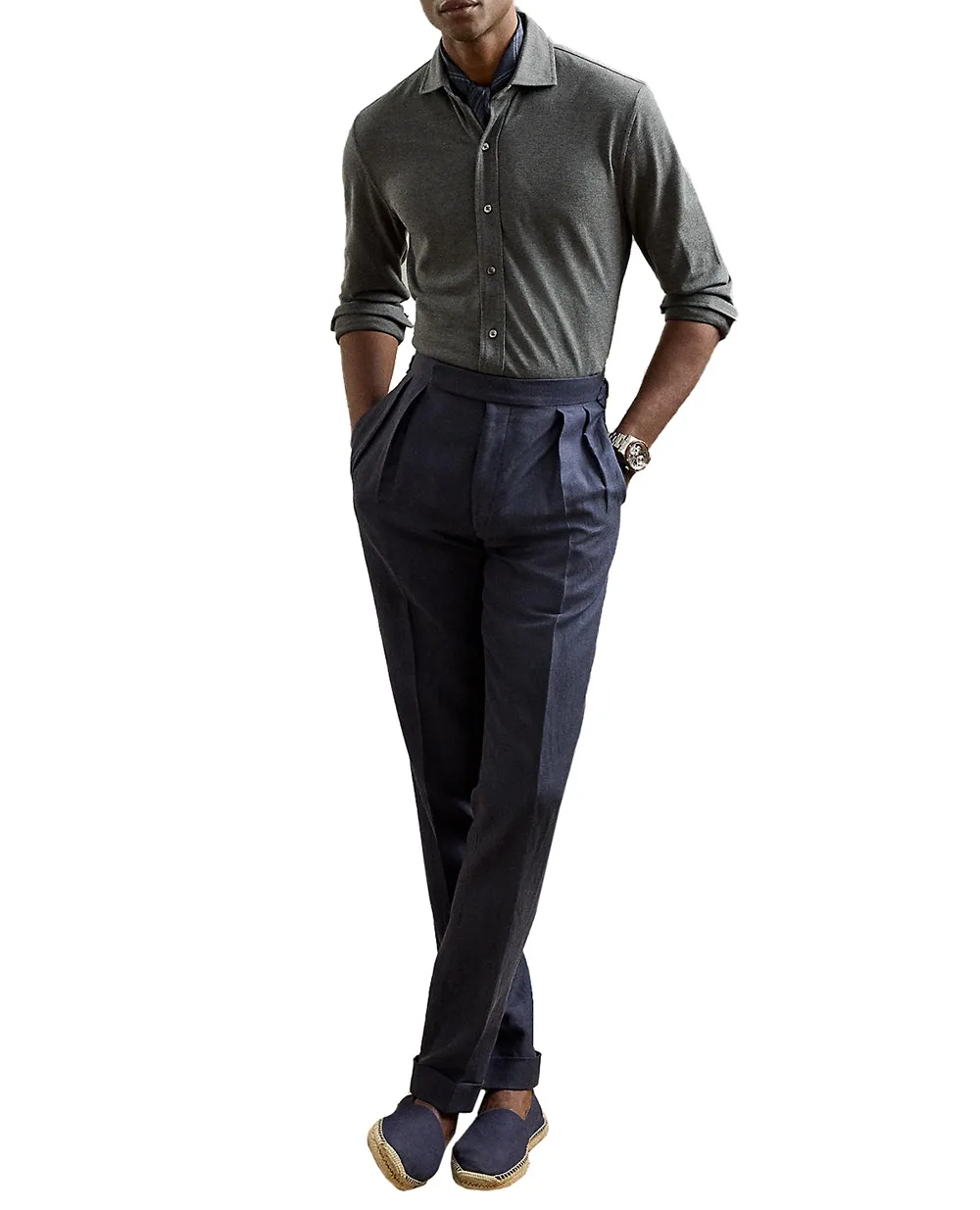 Рубашка Ralph Lauren Purple Label 790774610047, серый цвет • Купить в интернет-магазине Kameron
